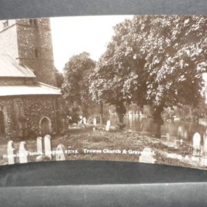 Postcards - Norfolk - 1912 floods Trowse church and graveyard