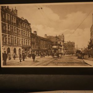 Postcards - Long Causeway {with tram)  Peterborough -1922