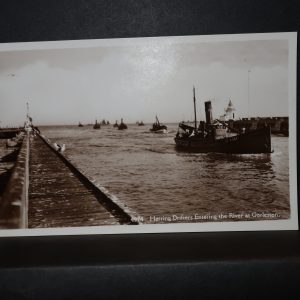 Postcards - Norfolk - Herring Drifters entering the river at Gorleston c.1930