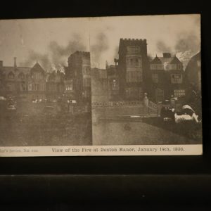 Postcards - Fire at Denton Manor Nr Grantham 1906 c.1910
