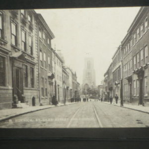 Postrcards = Norfolk St Giles street and church NORWICH -