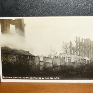 Postcards - Norfolk - Sextons Boot Factory destroyed by Fire Jan 16th 1913