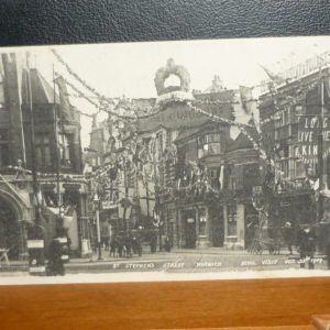 Postcards - Norfolk -  St Stephens street Norwich - Kings visit Oct 25th 1909