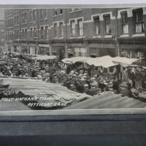 Postcards = London - "Polly Nathans Fish Shop" Petticoat Lane  c.1930/ Social History