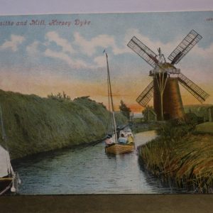 Postcards - Norfolk - Staithe and Mill, Horsey Dyke c.1910