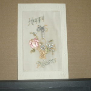 "Happy Returns", silk card dated1922