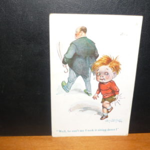 Comic card by Donald McGill "Well he can't say" etc  c.1919